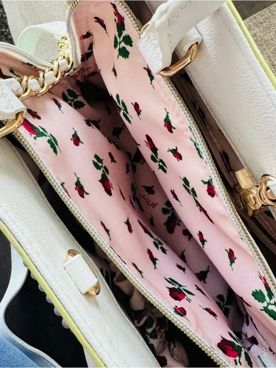 Betsey Johnson Pearl of a Girl Bow Handbag in Pastel Rainbow Gradient - Picture 6 of 7